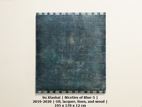click to enlarge- double click to reduce Su Xiaobai | Niceties of Blue-5 | 2019-2020 | Oil, lacquer, linen, and wood | 195 x 170 x 12 cm