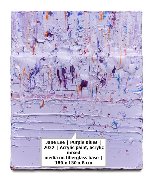 click to enlarge- double click to reduce Jane Lee | 紫調子 Purple Blues | 2022 | 壓克力顏料.壓克力複合媒材.玻璃纖維底座 Acrylic paint, acrylic mixed media on fiberglass base | 180 x 150 x 8 cm