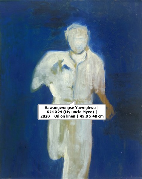 click to enlarge- double click to reduce Sawangwongse Yawnghwe | X24 X24 (My uncle Myee) | 2020 | Oil on linen | 49.8 x 40 cm