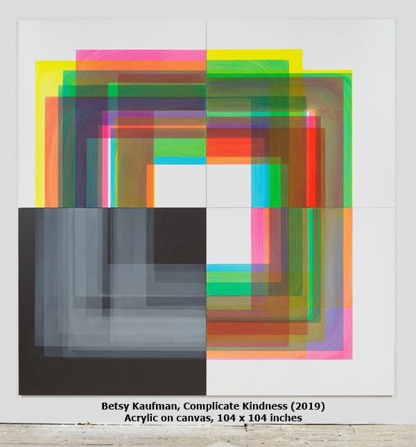 Betsy Kaufman, Complicate Kindness (2019)
Acrylic on canvas, 104 x 104 inches