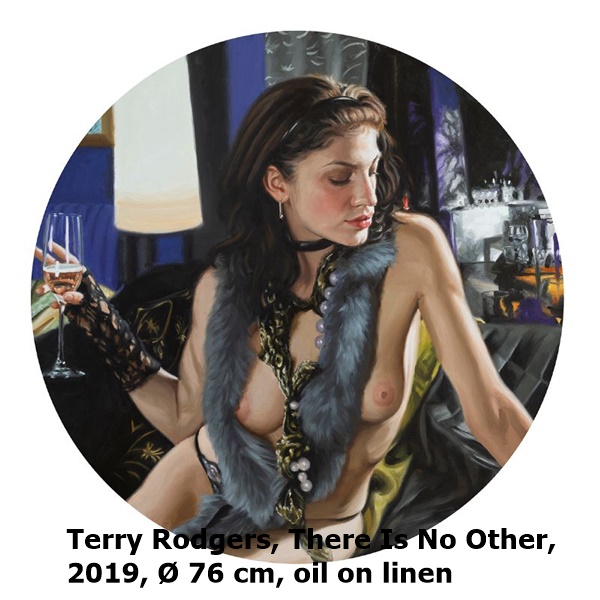 click to enlarge- double click to reduce Terry Rodgers, There Is No Other, 2019, Ø 76 cm, oil on linen