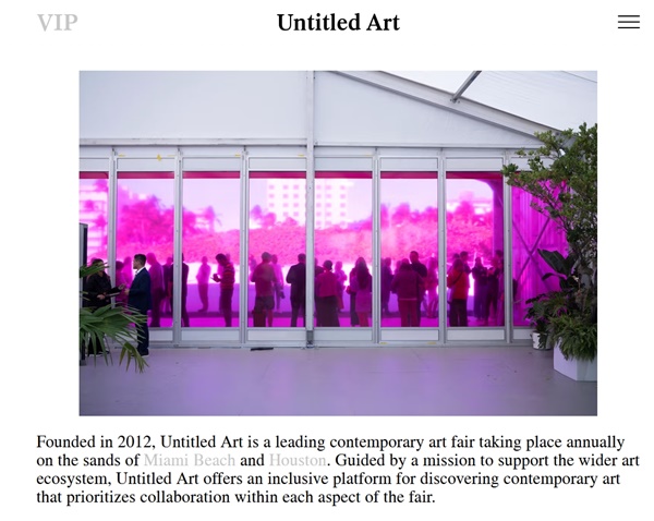 click to enlarge- double click to reduce UNTITLED ART Houston 2026, USA - October 2 > 4 2026 @UNTITLEDFAIRS