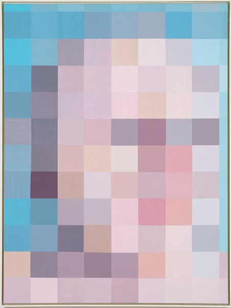 click to enlarge- double click to reduce Urs Lüthi, Selfportrait "LONTANO IL REALE TEMPO UMANO", 1, 2023, acrylic on canvas, 200 x 150 x 7 cm