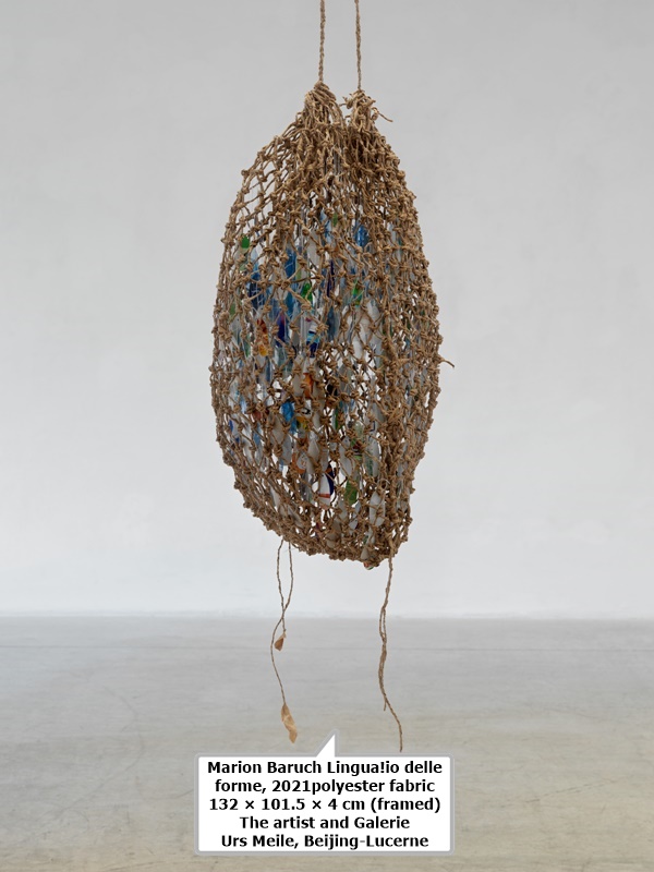 click to enlarge- double click to reduce Marion Baruch Lingua!io delle forme, 2021
polyester fabric
132 × 101.5 × 4 cm (framed)
The artist and Galerie Urs Meile, Beijing-Lucerne