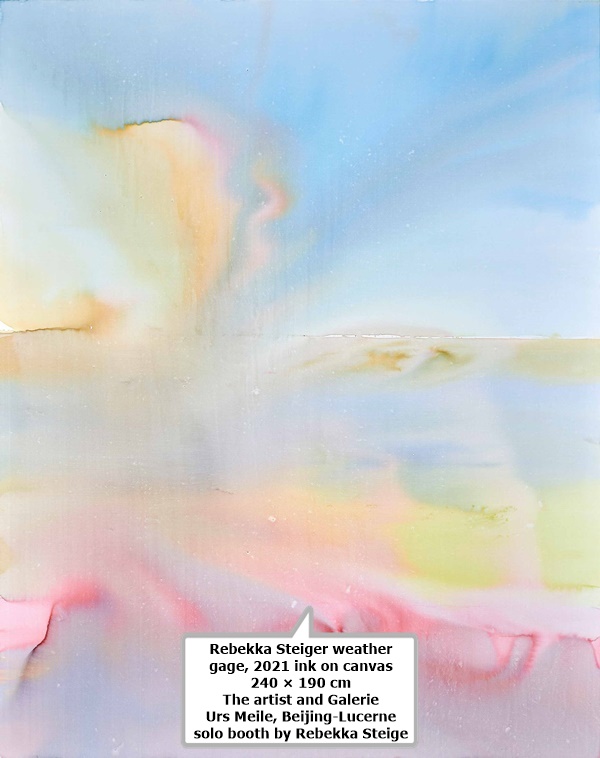 click to enlarge- double click to reduce Rebekka Steiger weather gage, 2021
ink on canvas
240 × 190 cm
The artist and Galerie Urs Meile, Beijing-Lucerne solo booth by Rebekka Steige