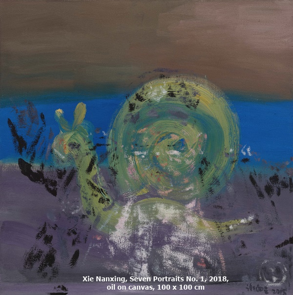click to enlarge- double click to reduce Xie Nanxing, Seven Portraits No. 1, 2018, oil on canvas, 100 x 100 cm