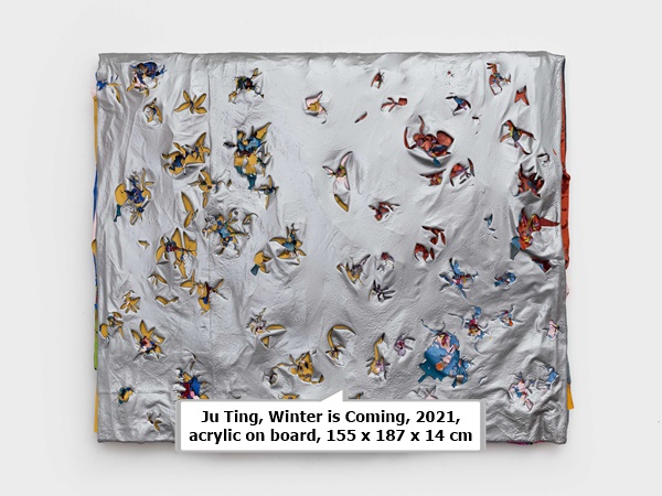 click to enlarge- double click to reduce Ju Ting, Winter is Coming, 2021, acrylic on board, 155 x 187 x 14 cm