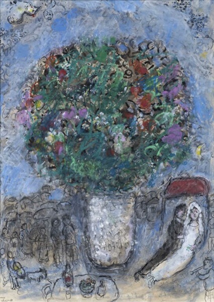 
Mariage au grand bouquet
Marc Chagall
circa 1979
India ink, gouache, pastel and pencil on vellum paper
69.2 x 50.3 cm 