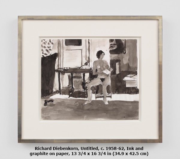 click to enlarge- double click to reduce Richard Diebenkorn, Untitled, c. 1958-62, Ink and graphite on paper, 13 3/4 x 16 3/4 in (34.9 x 42.5 cm)