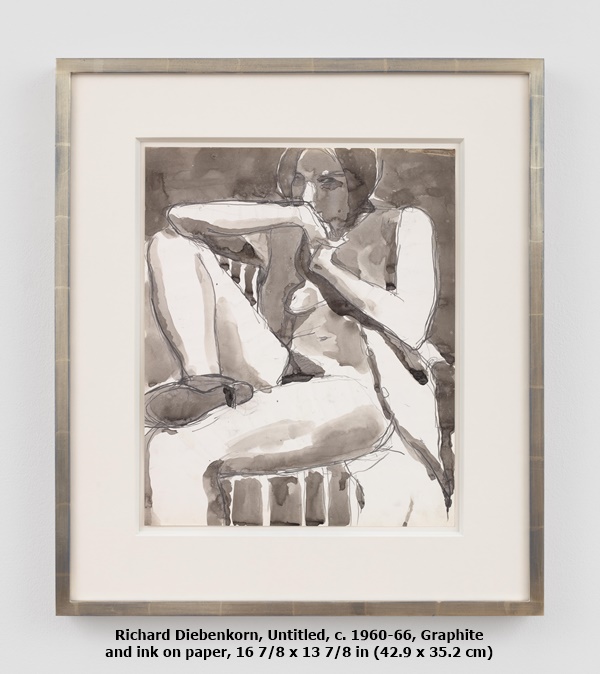 click to enlarge- double click to reduce Richard Diebenkorn, Untitled, c. 1960-66, Graphite and ink on paper, 16 7/8 x 13 7/8 in (42.9 x 35.2 cm)