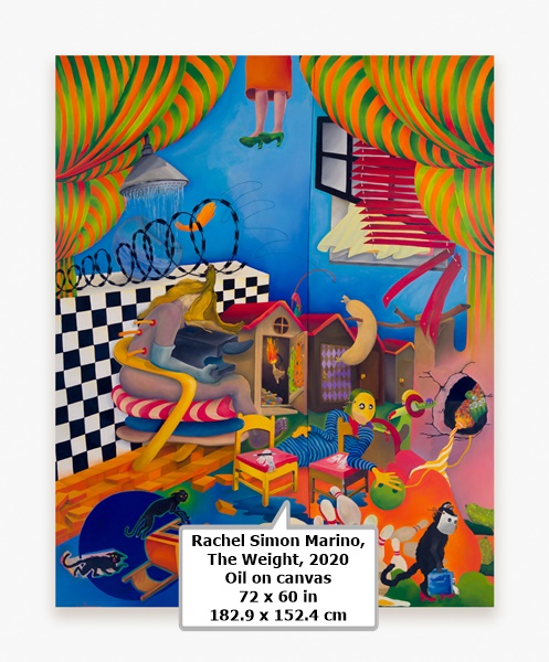 click to enlarge- double click to reduce Rachel Simon Marino,The Weight, 2020
Oil on canvas
72 x 60 in
182.9 x 152.4 cm