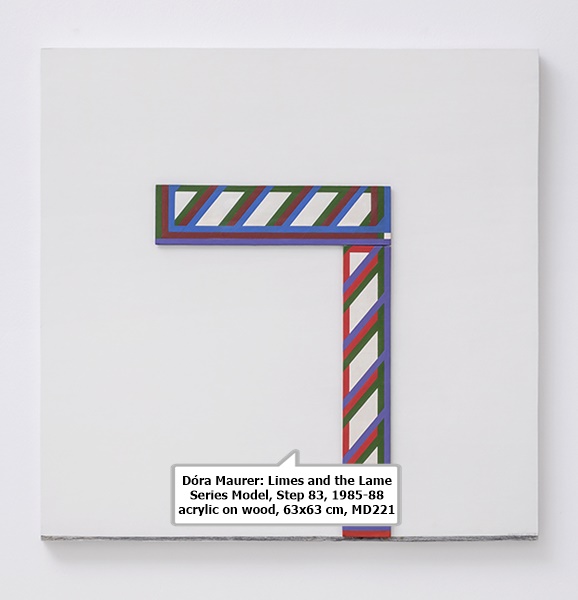 Dóra Maurer: Limes and the Lame Series Model, Step 83, 1985-88
acrylic on wood, 63x63 cm, MD221