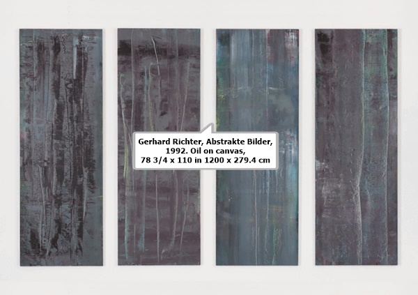 click to enlarge- double click to reduce Gerhard Richter, Abstrakte Bilder, 1992. Oil on canvas, 78 3/4 x 110 in 1200 x 279.4 cm