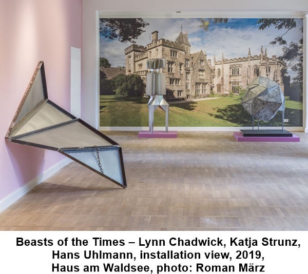 Beasts of the Times – Lynn Chadwick, Katja Strunz, 
Hans Uhlmann, installation view, 2019, 
Haus am Waldsee, photo: Roman März
