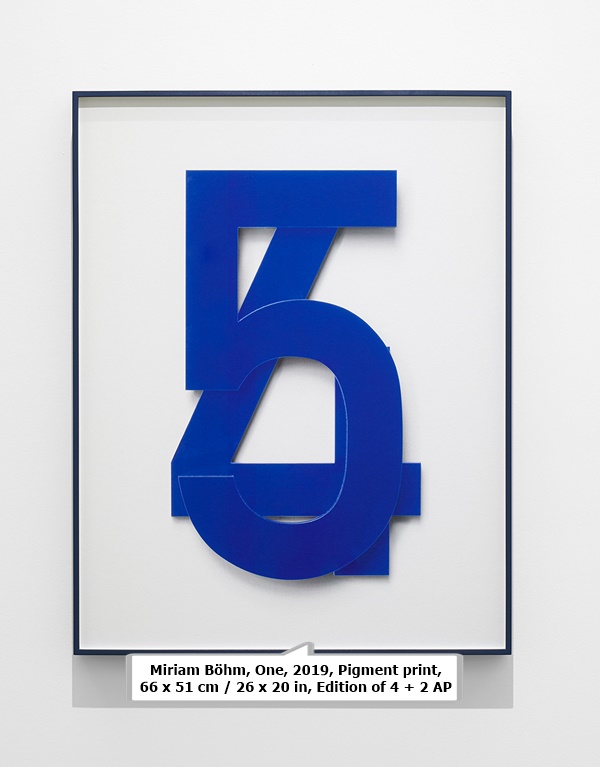 click to enlarge- double click to reduce Miriam Böhm, One, 2019, Pigment print, 66 x 51 cm / 26 x 20 in, Edition of 4 + 2 AP