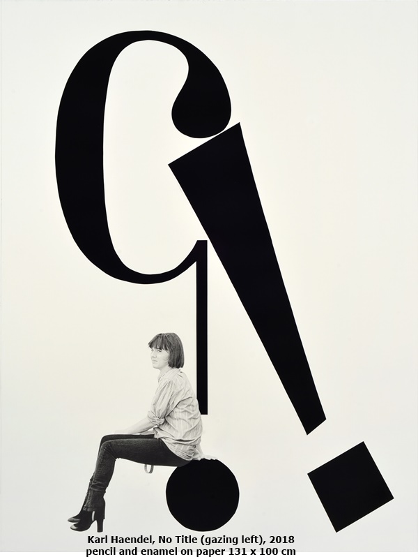 Karl Haendel
No Title (gazing left), 2018
pencil and enamel on paper
131 x 100 cm