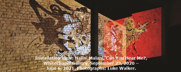 click to enlarge- double click to reduce Installation view: Nalini Malani, Can You Hear Me?, Whitechapel Gallery, September 23, 2020 – June 6, 2021. Photographs: Luke Walker.