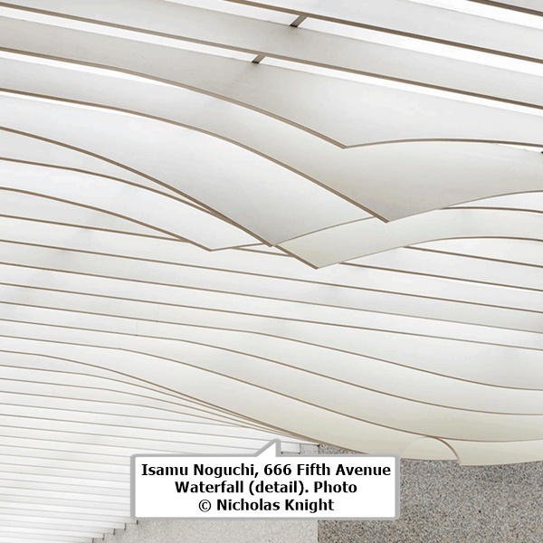 click to enlarge- double click to reduce Isamu Noguchi, 666 Fifth Avenue Waterfall (detail). Photo © Nicholas Knight