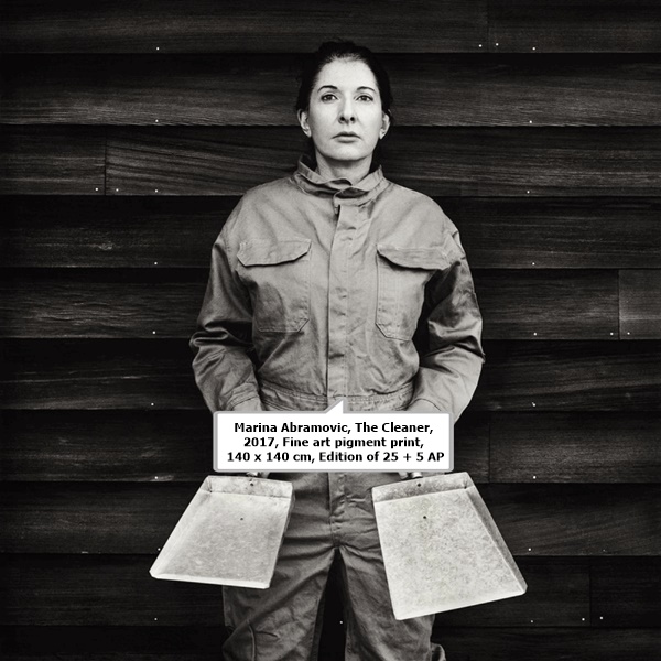click to enlarge- double click to reduce Marina Abramović, The Cleaner, 2017, Fine art pigment print, 140 x 140 cm, Edition of 25 + 5 AP