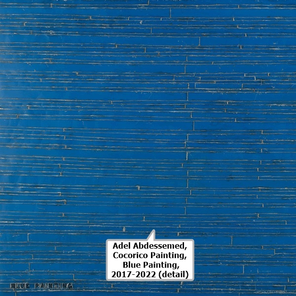 click to enlarge- double click to reduce Adel Abdessemed, Cocorico Painting, Blue Painting, 2017-2022 (detail)