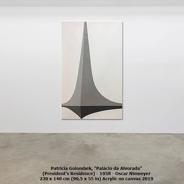 click to enlarge- double click to reduce Patricia Golombek, Palácio da Alvorada
(President's Residence) - 1958 - Oscar Niemeyer
230 x 140 cm (90,5 x 55 in) Acrylic on canvas 2019