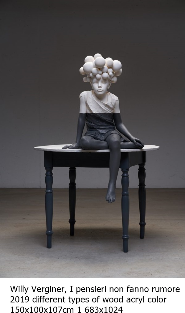 Willy Verginer, I pensieri non fanno rumore 2019 different types of wood acryl color 150x100x107cm 1 683x1024