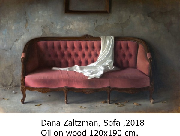 Dana Zaltzman, Sofa ,2018
Oil on wood 120x190 cm.