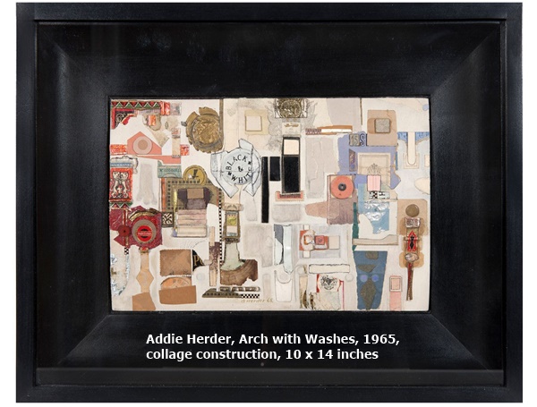 click to enlarge- double click to reduce Addie Herder, Arch with Washes, 1965, collage construction, 10 x 14 inches