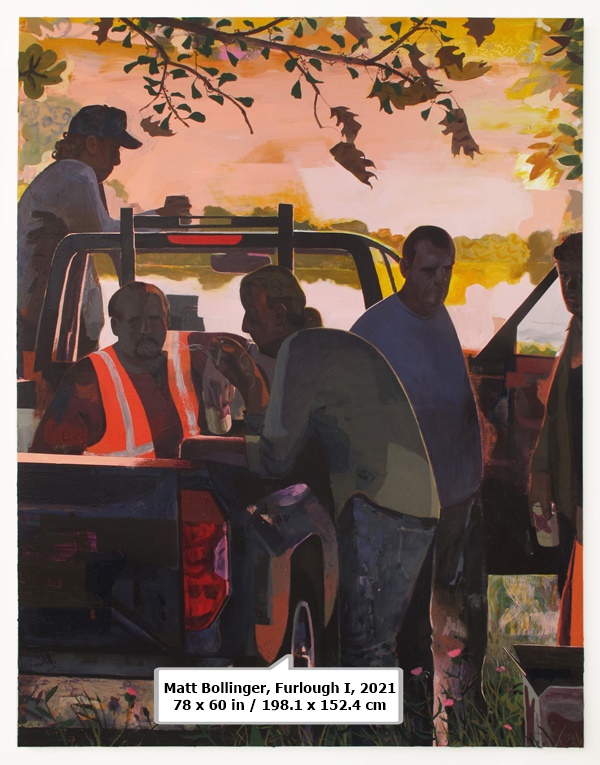 click to enlarge- double click to reduce Matt Bollinger
Furlough I, 2021
78 x 60 in / 198.1 x 152.4 cm