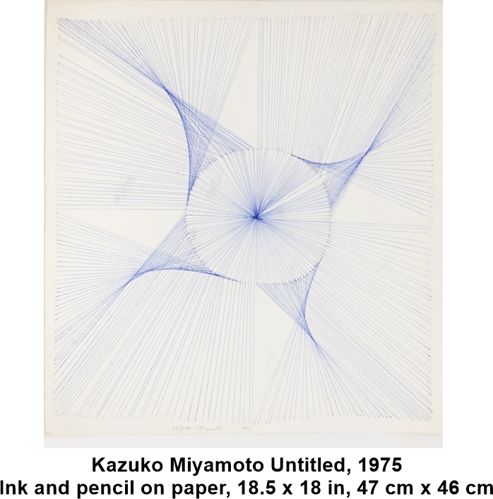 
Kazuko Miyamoto
Untitled, 1975
Ink and pencil on paper, 18.5 x 18 in, 47 cm x 46 cm